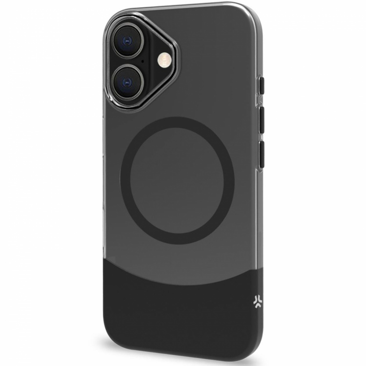 Celly Magdual MagSafe-kompatibelt skal iPhone 16 Svart + Transparent