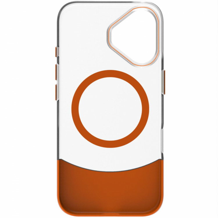 Celly Magdual MagSafe-kompatibelt skal iPhone 16 Orange + Transparent