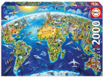 Educa Puzzle 2000 - Maailman maamerkit Globus (017129)