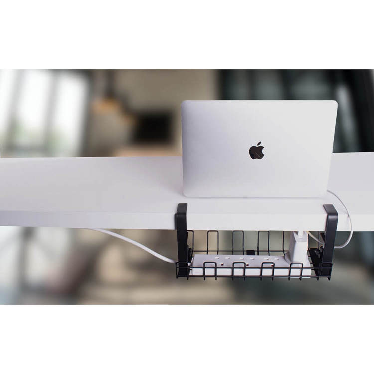 Desire2 Deskmate Cable Basket Clamp Mount Musta Desire2 Deskmate Cable Basket Clamp Mount Musta