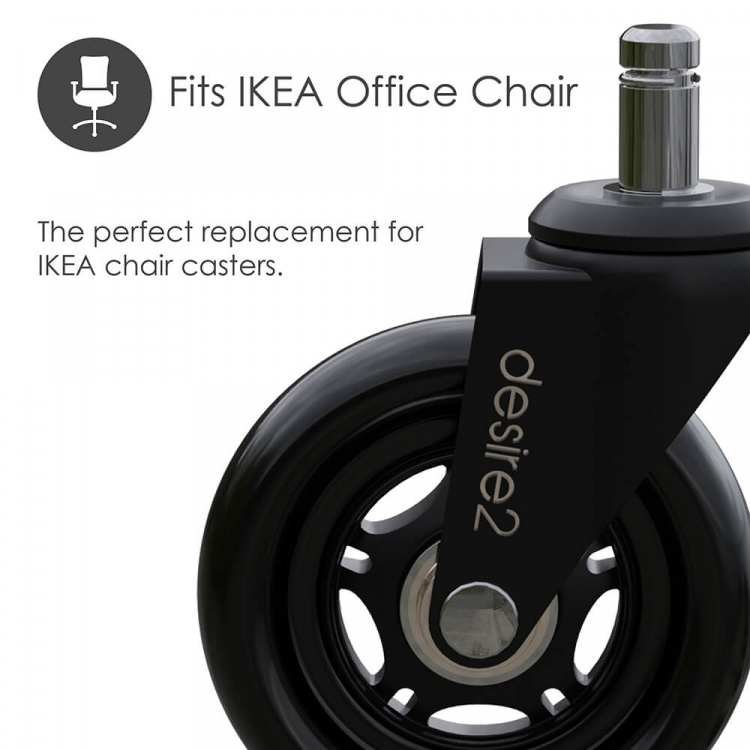 Desire2 kääntyvät rullapyörät IKEA-tuoleille 20mm 5-kpl