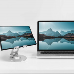 Desire2 Dual Pivot 360 -teline tableteille ja puhelimille, hopea