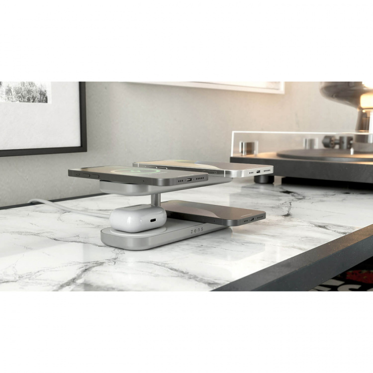 Zens Langaton Laturi Quattro Pro 4 Qi2 Valkoinen Zens Langaton Laturi Quattro Pro 4 Qi2 Valkoinen