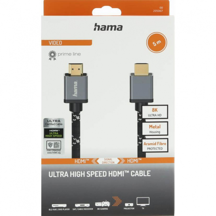 Hama Kaapeli HDMI Ultra High Speed 8K 48Gbit/s Metalli Kulta 5.0m Hama Kaapeli HDMI Ultra High Speed 8K 48Gbit/s Metalli Kulta 5.0m