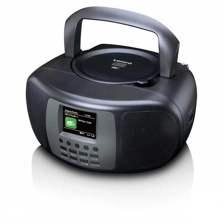 Lenco Kannettava DAB+/FM-radio Bluetooth® CD-soittimella ja suurella LCD-värinäytöllä Musta