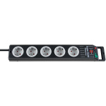 Brennenstuhl Super-Solid Power Strip 5-way (jatkojohto 2,5m kaapelilla ja kytkimellä - valmistettu rikkoutumattomasta polykarbonaatista)