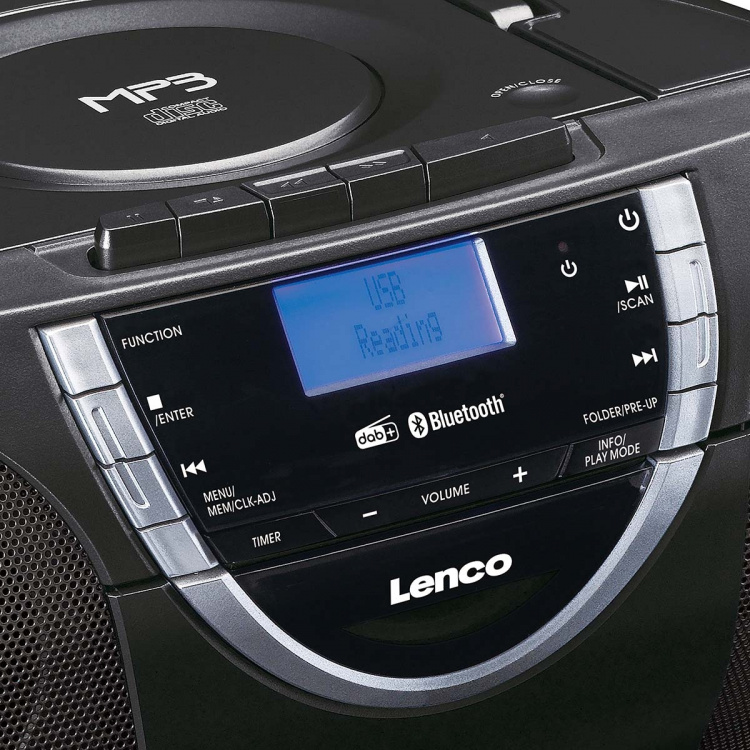 Lenco Kannettava DAB+- ja FM-radio CD-kasetilla ja Bluetoothilla Musta