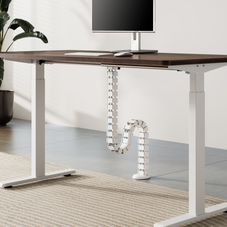 LogiLink Flexibel vertikal kabelkanal för sitt-/ståbord Vit