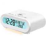 LogiLink Klockradio Temp/Luftfuktighet USB-C/Batteridrift Vit