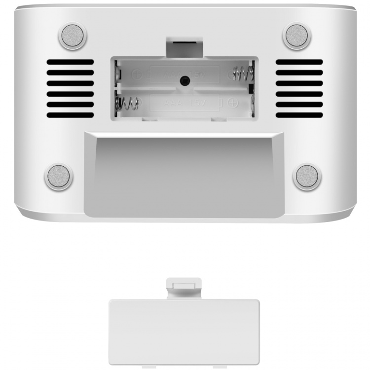 LogiLink Klockradio Temp/Luftfuktighet USB-C/Batteridrift Vit