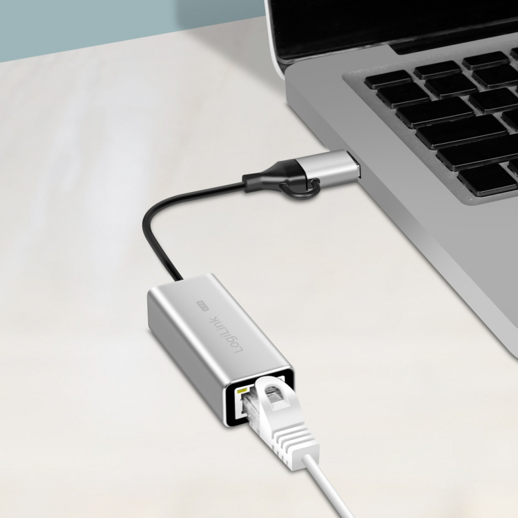 LogiLink USB-A/USB-C -> 2,5 Gigabit Nätverksadapter RJ45
