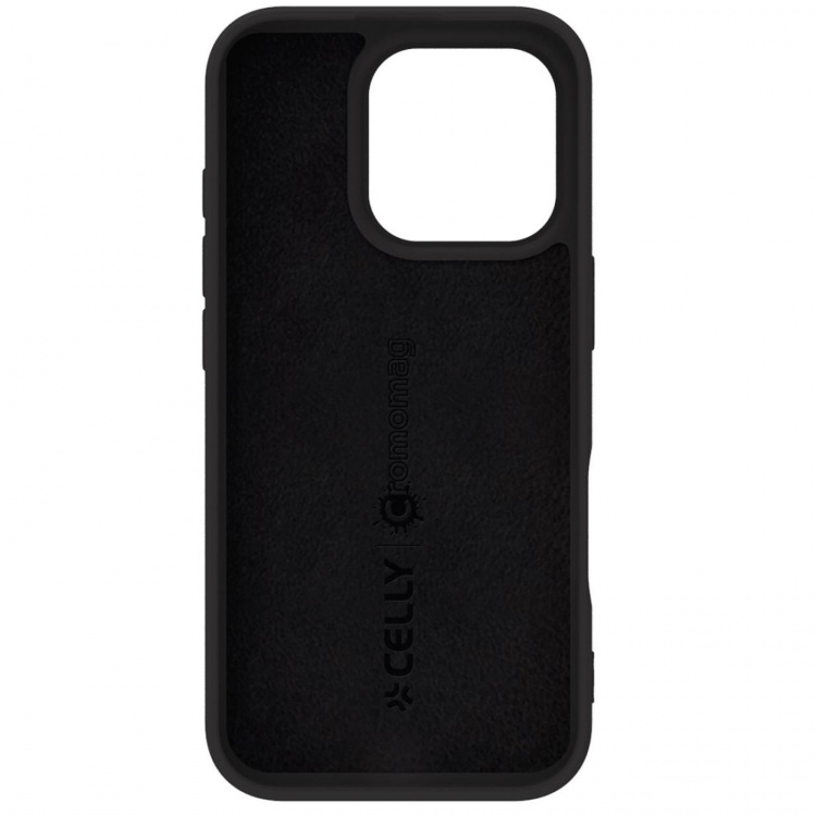 Celly Cromomag Soft rubber case MagSafe-kompatibelt iPhone 16 Pro Svart