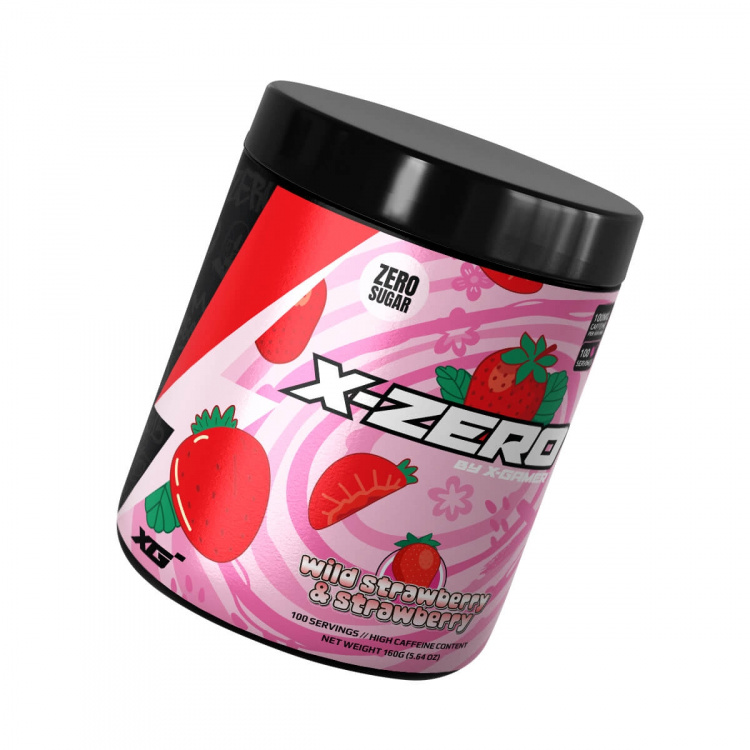 X-GAMER Energiajuomajauhe X-Zero 160 gram Wild Strawberry & Strawberry