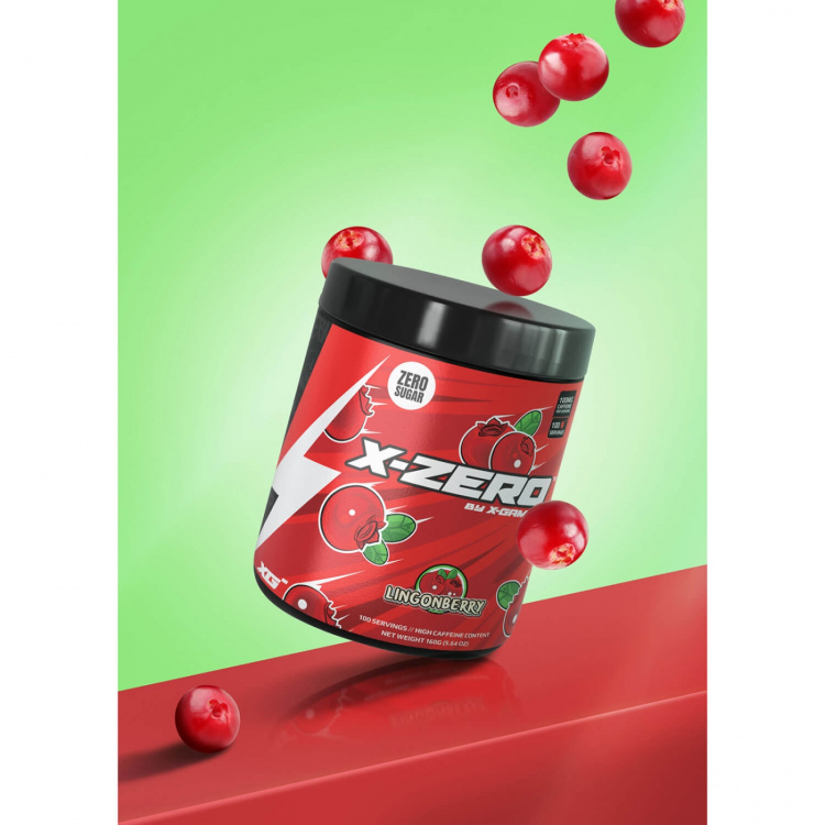 X-GAMER Energiajuomajauhe X-Zero 160 gram Lingonberry