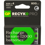GP Paristo Recyko Pro NiMH AAA HR03 800mAh 4-Pack GP Paristo Recyko Pro NiMH AAA HR03 800mAh 4-Pack