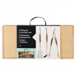 Mustang Grillaussarja Grilling Set Puinen Laatikko 3kpl