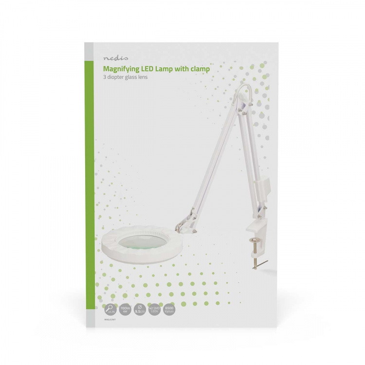 Nedis Pöytälamppu Suurennuslasilla | Linssin voimakkuus: 3 Diopter | 6500 K | 6 W | 700 lm | Valkoinen