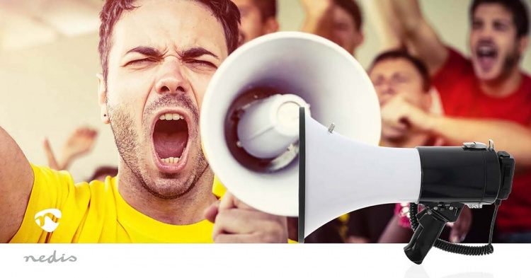 Nedis Megafoni | Maksimi alue: 1500 m | Maksimi Äänenvoimakkuuden Säätö: 120 dB | Irroitettava Mikrofoni | Sisäänrakennettu sireeni | Bluetooth® | Tallennustoiminto | USB-toisto | Olkahihna | Musta / Valkoinen Nedis Megafoni | Maksimi alue: 1500 m | Maksimi Äänenvoimakkuuden Säätö: 120 dB | Irroitettava Mikrofoni | Sisäänrakennettu sireeni | Bluetooth® | Tallennustoiminto | USB-toisto | Olkahihna | Musta / Valkoinen