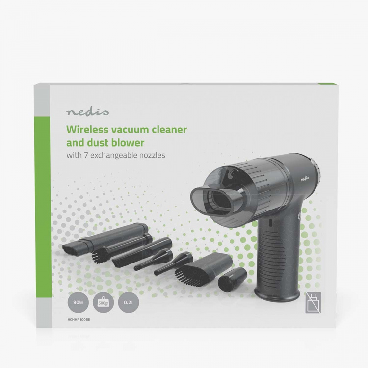 Nedis Rikkaimuri | Ilmanpuhallin | 90 W | Ladattava | Kuiva | Li-Ion | Musta