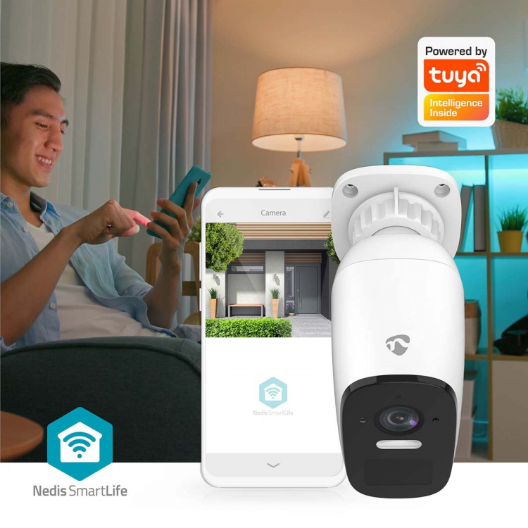 Nedis SmartLife Ulkokamera | Spotlight | 4MP Quad HD 1440p / 2560x1440 | IP66 | Maks. akunkesto: 10 Kuukautta | MicroSD (ei sisälly) / Pilvipalvelutallennus (valinnainen) | 5 V DC | Liiketunnistimella | Yökuvaus | Valkoinen Nedis SmartLife Ulkokamera | Spotlight | 4MP Quad HD 1440p / 2560x1440 | IP66 | Maks. akunkesto: 10 Kuukautta | MicroSD (ei sisälly) / Pilvipalvelutallennus (valinnainen) | 5 V DC | Liiketunnistimella | Yökuvaus | Valkoinen