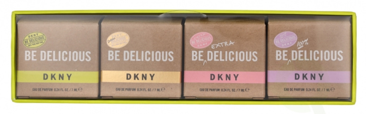 Donna Karan New York DKNY Be Delicious Women Giftset 28 ml Edp 7ml/Extra Delicious Edp 7ml/Golden Delicious 7ml/100% Deicious Edp 7ml