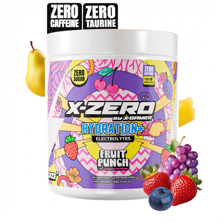X-GAMER Energiajuomajauhe X-Zero Hydration+ 160 gram Fruit Punch X-GAMER Energiajuomajauhe X-Zero Hydration+ 160 gram Fruit Punch