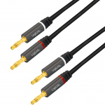 LogiLink Högtalarkabel 2x2,5 mm² med banankontakter Svart 3 meter