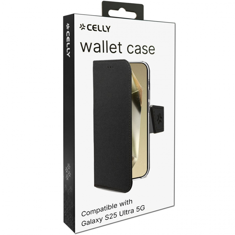 Celly Wally Wallet Case Galaxy S25 Ultra Svart