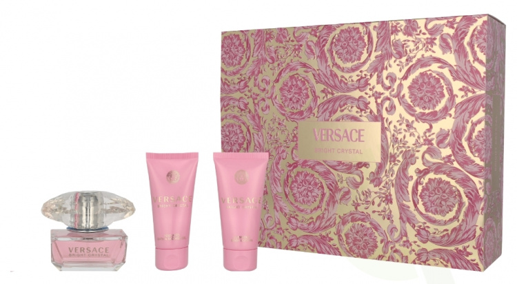 Versace Bright Crystal Giftset 150 ml Edt Spray 50ml/Bath & Showergel 50ml/Body Lotion 50ml