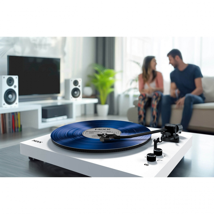 MIXX Levysoitin Vinyl Sisältää Kaiuttimet Järjestelmä 5 Stereo Valkoinen