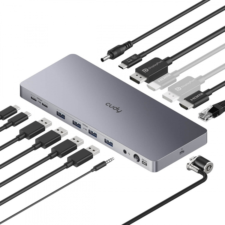 CUDY Telakointiasema CS700 10Gbps USB-C Dual 4K 150W
