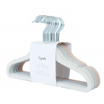 3 Sprouts Samettinen ripustin (15 kpl) - Kermanvärinen, harmaa, pähkinäpunainen