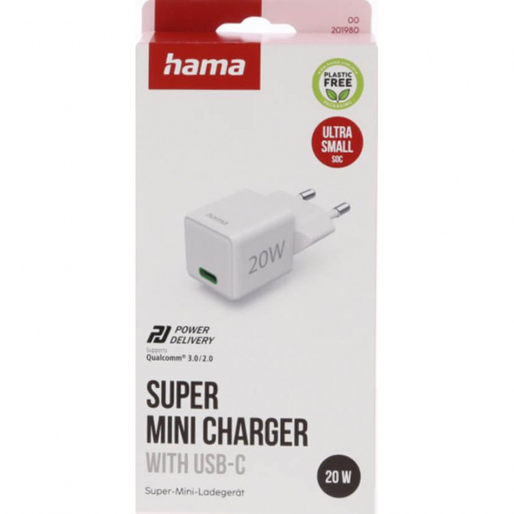Hama Laturi USB-C PD 20W Nopea Valkoinen Hama Laturi USB-C PD 20W Nopea Valkoinen