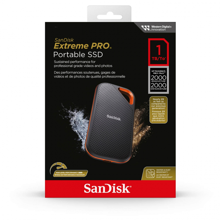 SanDisk Kannettava SSD Extreme PRO 1TB Jopa 2000MB/s SanDisk Kannettava SSD Extreme PRO 1TB Jopa 2000MB/s