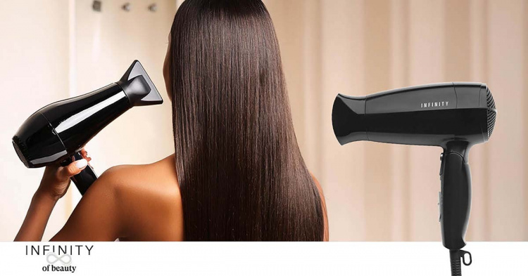 MELISSA Hiustenkuivaaja taittuvalla kahvalla 1600W Musta MELISSA Hiustenkuivaaja taittuvalla kahvalla 1600W Musta