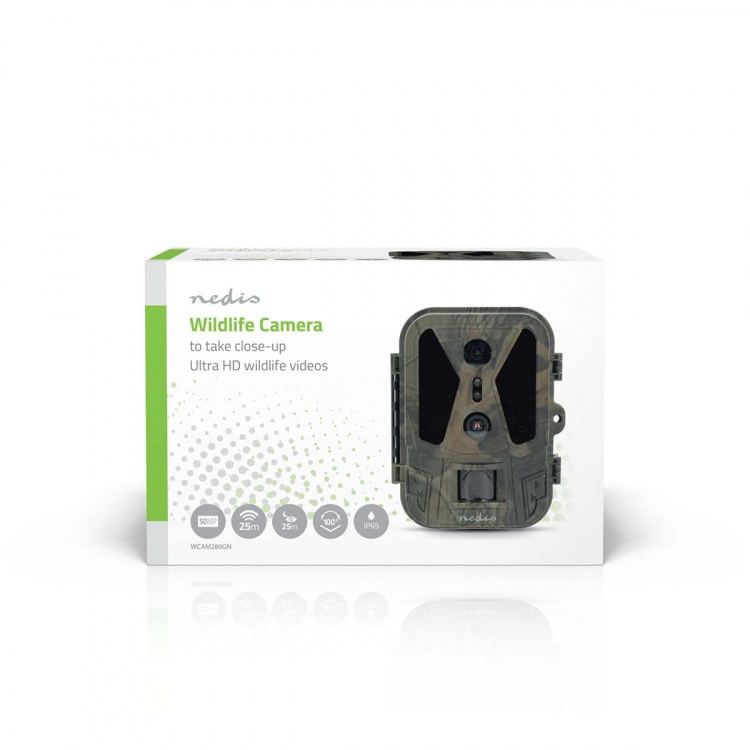 Nedis Riistakamera | 4K@10fps | 50 MPixel | 8 MPixel CMOS | IP65 | Musta heijastamaton infrapuna | Yökuvaus | Katselukulma: 100 ° | Liiketunnistin | Tunnistuskulma: 120 ° | Tunnistusalue: 25 m | Näytön koko: 2.4  Nedis Riistakamera | 4K@10fps | 50 MPixel | 8 MPixel CMOS | IP65 | Musta heijastamaton infrapuna | Yökuvaus | Katselukulma: 100 ° | Liiketunnistin | Tunnistuskulma: 120 ° | Tunnistusalue: 25 m | Näytön koko: 2.4