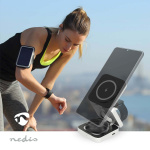 Nedis Langaton laturi | 3-in-1 | 2.5 / 5 / 15 W | LED-merkkivalo käytössä | Sisältää kaapelin | USB-A / USB-C™ | 1.50 m