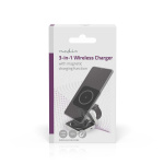 Nedis Langaton laturi | 3-in-1 | 2.5 / 5 / 15 W | LED-merkkivalo käytössä | Sisältää kaapelin | USB-A / USB-C™ | 1.50 m