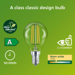 Philips LED E14 Klot P45 2,3W (40W) Klar 485lm 2700K Energiklass A