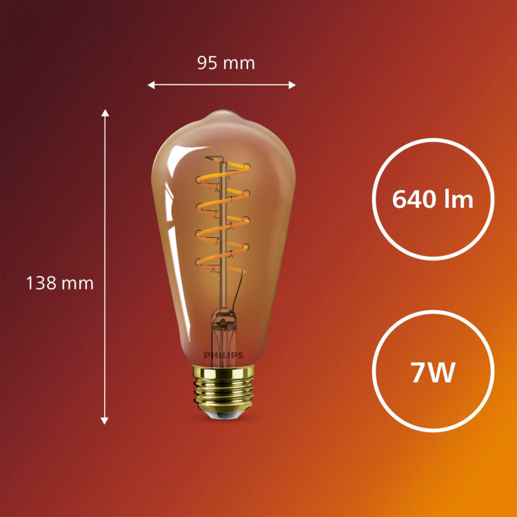 Philips LED SceneSwitch E27 ST64 7-3,8-1W (50W) Deco spiral Philips LED SceneSwitch E27 ST64 7-3,8-1W (50W) Deco spiral