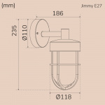 Llitt Jimmy Väggarmatur E27-sockel IP44 Antracit Llitt Jimmy Väggarmatur E27-sockel IP44 Antracit