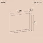 Llitt Per II Väggarmatur LED IP54 3000K 6W 430lm Corten Llitt Per II Väggarmatur LED IP54 3000K 6W 430lm Corten