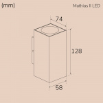 Llitt Mathias II Väggarmatur LED IP65 3000K 6W 520lm Antracit