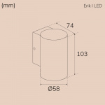 Llitt Erik I Väggarmatur LED IP65 3000K 2W 293lm Corten Llitt Erik I Väggarmatur LED IP65 3000K 2W 293lm Corten
