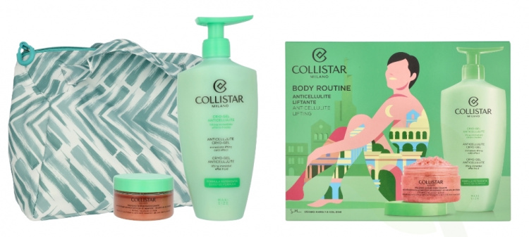 Collistar Body Routine Anticellulite Lifting Set 550 ml Anti-Cellulite Cryo-Gel 400ml/Body Scrub Talasso 150g/Cosmetic Bag