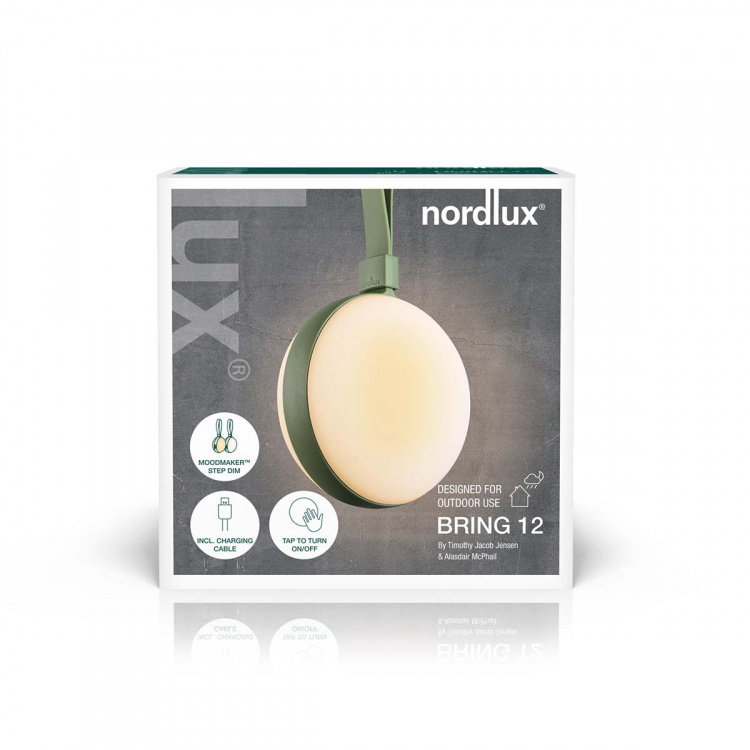 Nordlux Bring To-Go 12 Paristovalo Valkoinen/vihreä