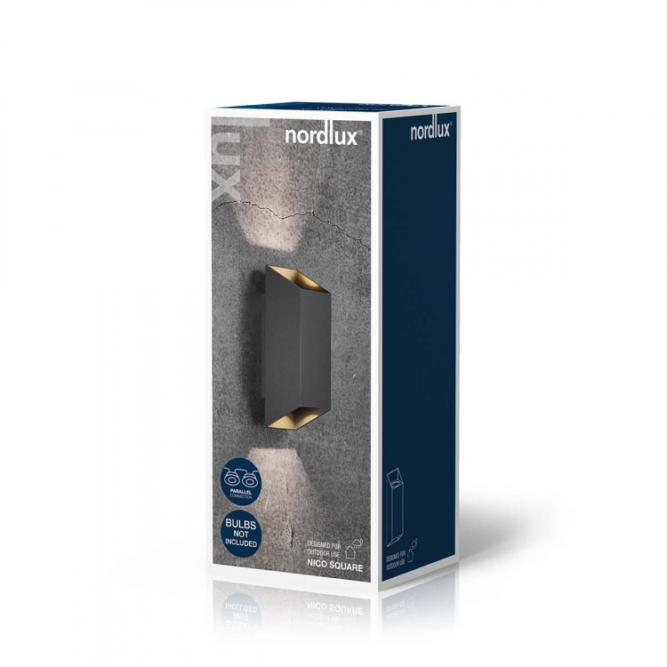 Nordlux Nico Square 22 seinävalaisin Musta