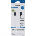 Hama Usb-C Extension Musta 0.5m Hama Usb-C Extension Musta 0.5m