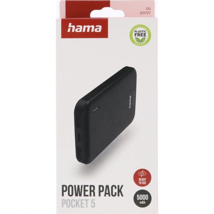 Hama Powerbank 5000mah 2xUSB-A Antrasiitti