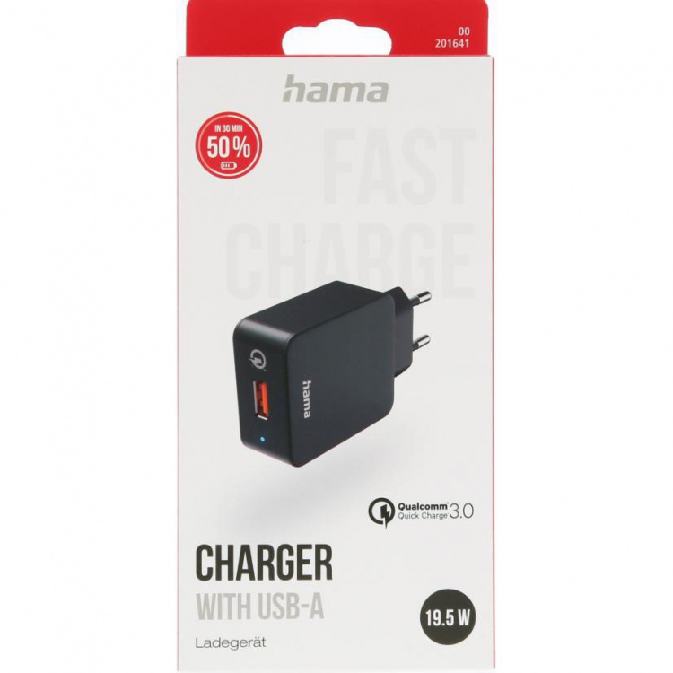 Hama Pikalaturi Fast Charger 1x USB-A Qualcomm 19.5w Musta Hama Pikalaturi Fast Charger 1x USB-A Qualcomm 19.5w Musta